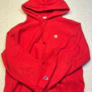 Red champion hoodie size medium like new